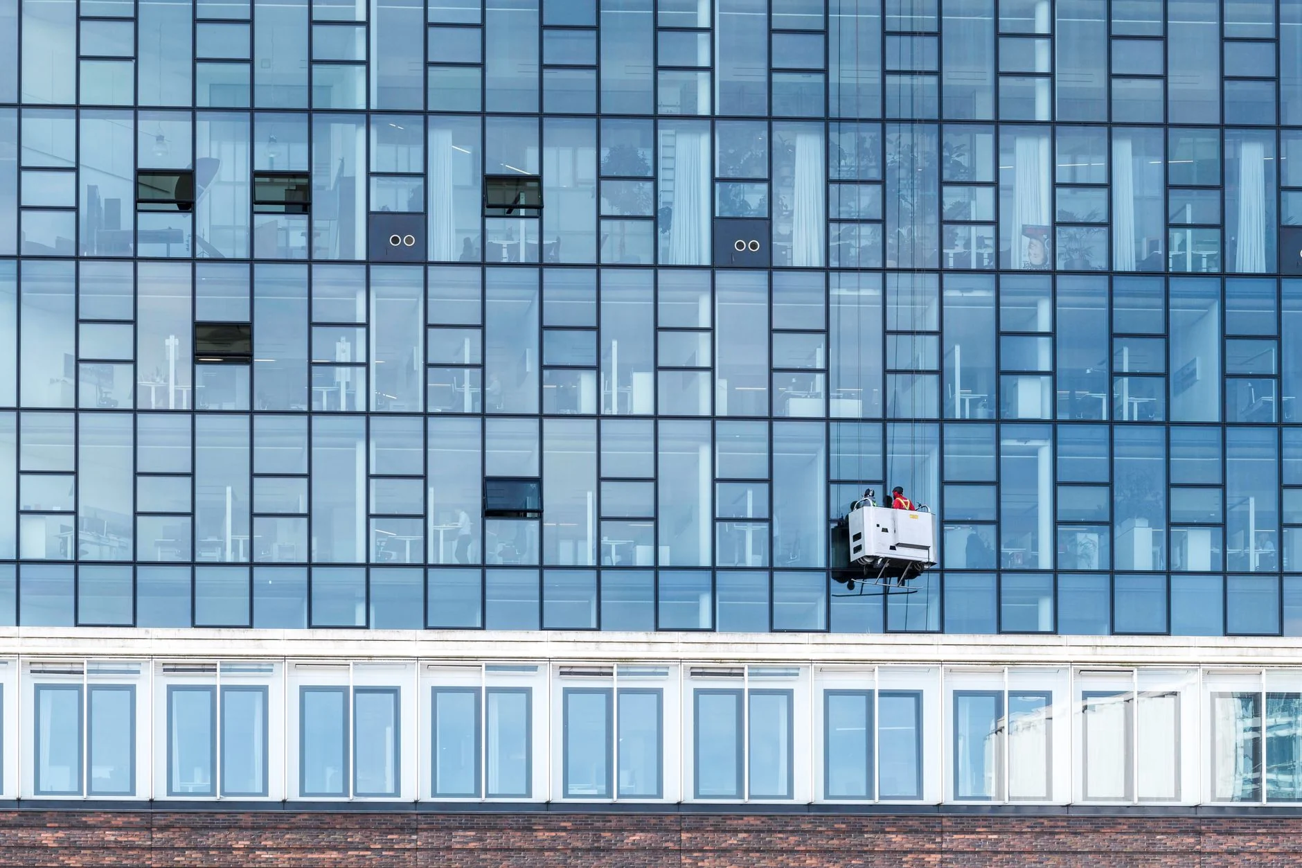 window cleaner at work